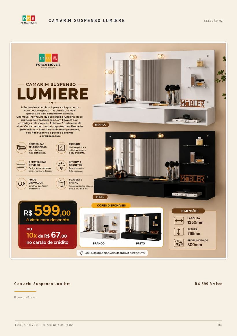 Camarim Suspenso Lumiere